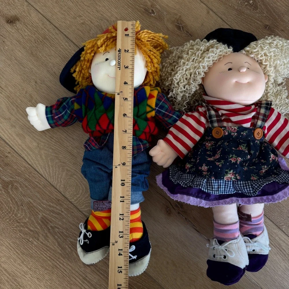 Sweetie Pie Kids Brandon and Chloe Rag Doll Pair 15 Inch Vintage Style Plush